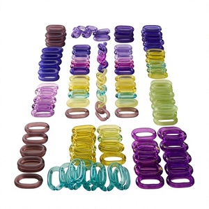 Chaîne de 15 maillons ovales en résine transparente classiques et colorés, composants de bijoux de qualité supérieure pour la décoration intérieure - Product Image 6