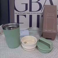 Nouvelle tasse à café et gobelet isotherme portable en acier inoxydable 304 de 12 oz, double usage, idéal comme cadeau