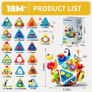 Nouvelle planche d'activités Montessori 20 en 1, cube d'activités pour enfants, jouets pour bébés, activités pour tout-petits, jouets d'éveil, planche d'activités Montessori - Product Image 4