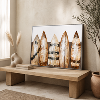 Peinture à l'huile sur toile 3D à texture de planche de surf, peinte à la main, format personnalisé, art mural vintage, décoration côtière pour salon