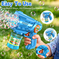 Jouets de fête, pistolets à bulles avec solution de recharge et lumière LED, souffleur de bulles automatique pour enfants, machine à bulles