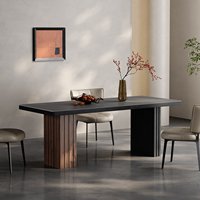 Ensemble de table et de chaises à manger en verre carré italien, design moderne minimaliste pour la maison et l'hôtel