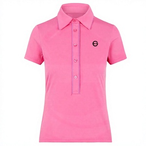 OEM Women <b>Polo</b> <b>Shirt</b> Women Apparel Solid Color <b>Polo</b> <b>Shirt</b> OEM Women <b>Polo</b> <b>Shirt</b> Short Sleeve Solid <b>Pink</b> Collared Top Front Logo - Product Image 1