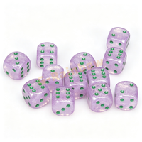 Dés de jeu D6 16 mm bicolores marbrés, lot de 2 dés de jeu en vrac aux couleurs mélangées