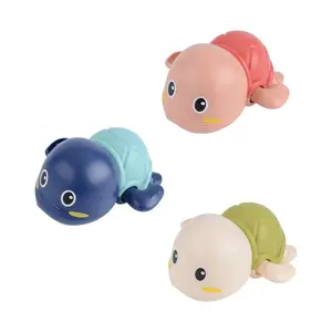 Funny bathroom shower toy wind-up swimming turtles baby bath toy bathtub swimming pool floating animal water toy for toddler