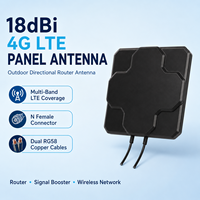 Antena de Panel Celular 4G LTE Multibanda de 18dBi, Negra, 698-2690MHz, Direccional para Exteriores, para Router CPE y Repetidor