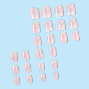 <span class=keywords><strong>Uñas</strong></span> Postizas de Gel Suave de Marca Propia, 24 Piezas, Cortas, <span class=keywords><strong>Cuadradas</strong></span>, Diseño Desvanecido, Color Rosa - Product Image 3