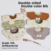 Bavoirs imperméables en coton pour bébé, idéaux pour la diversification alimentaire, avec motif uni et poche de récupération des aliments réglable, pour filles et garçons