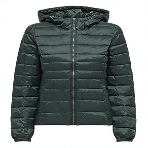 Women's Lightweight <b>Packable</b> Hooded Quilted Winter Puffer <b>Jacket</b> Water Resistant Detachable Sleeves Hat Polyester/Cotton Fabric - Product Image 1