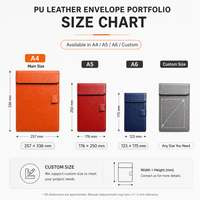 Expédition rapide, Porte-documents en cuir PU A4, Classeur vintage A5 A6 avec rabat et boucle pour stylo en stock pour les réunions de bureau, cadeau
