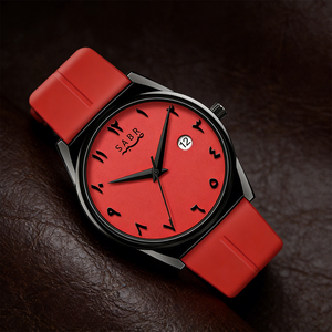 <span class=keywords><strong>Montre</strong></span> à quartz avec chiffres arabes couleur désert, calendrier, étanche, bracelet en silicone, boucle magnétique, <span class=keywords><strong>montre</strong></span> pour <span class=keywords><strong>homme</strong></span> SABR - Product Image 5