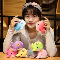 Porte-clés en peluche Kawaii de 10 cm en forme de baleine mignonne, petit pendentif, jouets pour enfants, décorations de sac à dos, animaux en peluche, cadeaux de Noël et d'anniversaire