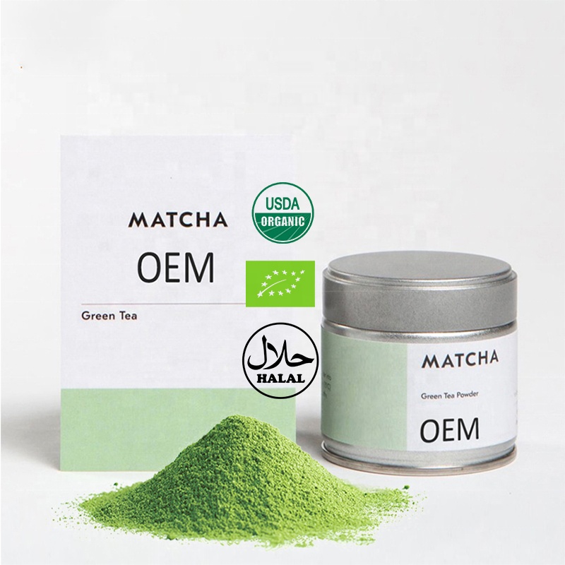 Polvere di Matcha cerimoniale in stile giapponese confezionata in latta autentica polvere di tè verde Matcha biologico