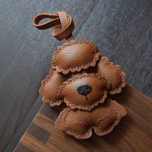 Cute PU Leather Dog Keychain HandBag Pendants <b>Bag</b> <b>Charms</b> Decoration Gift for Women Animal Ornament Car Keychain - Product Image 1
