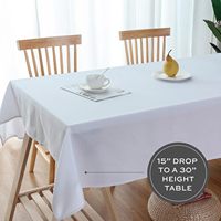 Nappe rectangulaire blanche en polyester, résistante et lavable, 60 x 126 pouces, pour table de 8 pieds, mariage, fête