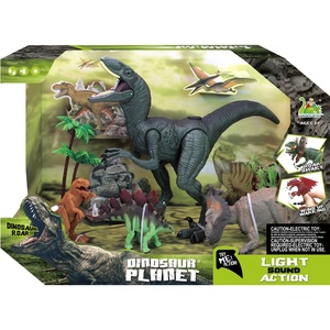 Juguete de Dinosaurio Caminante de Cuerda, Figura de Dinosaurio de Goma Suave, Serie de Modelos de Parque de Dinosaurios con Sonido de Rugido, Movimiento de Sacudida y Luz - Product Image 4