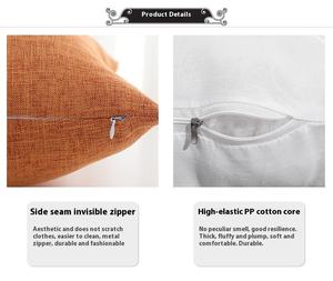 Forme carrée personnalisée canapé <span class=keywords><strong>coussin</strong></span> lombaire oreiller de voiture solide coton lin usage domestique taie d'oreiller - Product Image 6