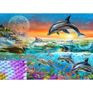 CHENISTORY 5D Diamond Painting For Adults Cross Stitch Crafts Seaworld  Sharks Mosaic Diamond Art Adults Crafts