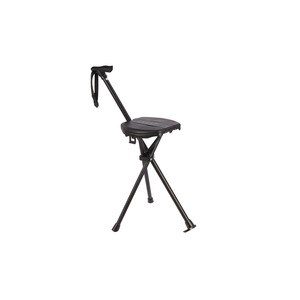 OEM <b>Height</b> <b>Adjustable</b> Walking Stick <b>Stool</b> Aluminum Alloy Portable Folding Chair For Travel With Rubber Tip - Product Image 4