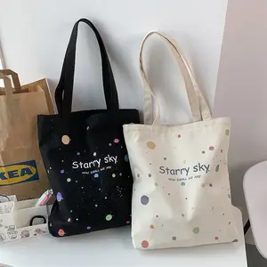 Eco-friendly Cheap Wholesale Black And White Canvas Bag Cotton Shopping Bag