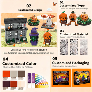 Fábrica <span class=keywords><strong>de</strong></span> Bloques <span class=keywords><strong>de</strong></span> Construcción Personalizados para Halloween, Diseño y Producción OEM/ODM para Figuras Miniatura <span class=keywords><strong>de</strong></span> Calabaza, Fantasma y Esqueleto - Product Image 3