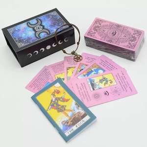Portable Luxe Gold Foil Tarot Deck 78pcs Joli paquet en plastique Jeu de société <span class=keywords><strong>Oracle</strong></span> <span class=keywords><strong>pour</strong></span> débutants avec manuel - Product Image 3