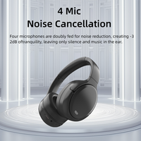 Casque Bluetooth supra-auriculaire pliable hybride ANC ENC Indicateur de batterie LED 500mah de bonne qualité avec fonctions de bruit pour la musique