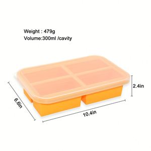Bac de congélation alimentaire en silicone extra-large avec couvercle, pour soupes, bouillons, sauces et glaçons, portions de 1 tasse - Product Image 5