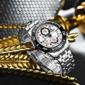 Reloj de Hombre REWARD RD81135M de Alta Gama, Multifuncional, con Caja de Aleación de 22 mm, Cuarzo, Cronógrafo de Tres Ojos, Resistente al Agua, Deportivo, con Luz Nocturna - Product Image 3