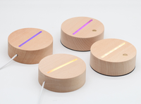Kanlong 3d Led Night Light Lampe USB Base en bois pour la décoration intérieure