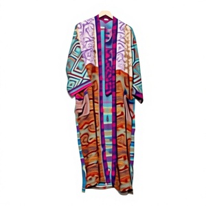 Kimono de Seda Largo Hecho a Mano de Primera Calidad, con Parches Vintage, Transpirable, para Damas de Honor, Talla Única, Ropa de Dormir para Mujer - Product Image 1