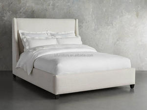 Meubles de chambre à coucher élégants, lit avec tissage à texture minimale - Product Image 2