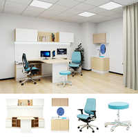 Meubles d'hôpital modernes en métal, bureau et chaise de médecin avec armoire