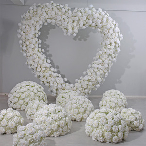 2,4 m Pure Rose White Heart Flower Propuesta Diseño del sitio Flower Ball Decoración de la boda Flores de simulación - Product Image 1