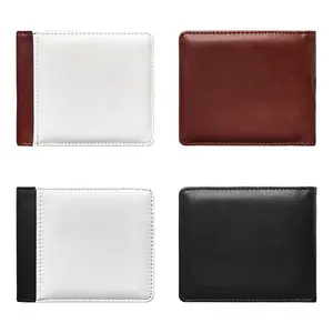 Portafogli personalizzati da uomo portafoglio Bi-Fold in pelle con carta/foto Flip Dye a sublimazione portafoglio porta carte in bianco