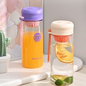 Outdoor Sports 600ml Leakproof Drinking <b>Cup</b> Bpa Free <b>Reusable</b> Travel Plastic Water Bottle With Fruit Infuser - Product Image 4