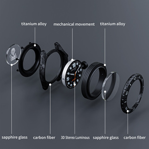Men Forged Carbon Fiber Diving <b>Watch</b> 500M Water Resistant Swiss BGW9 Blue Luminous Gradient <b>Spark</b> Texture Dial Fluororubber Stra - Product Image 6