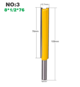 L-N196 1 pièce 8mm tige <span class=keywords><strong>longue</strong></span> lame droite mèche de toupie 1/2 pouce pointe double cannelures mèches de coupe - Product Image 4