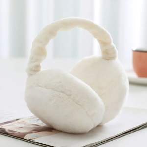 <span class=keywords><strong>Cache</strong></span>-oreilles d'hiver chaud Fille Fluffy Fold Burger Shape Women Headphone Earmuffs Soft Cashmere Solid Cute Warmer Fake Fur Earlap - Product Image 6