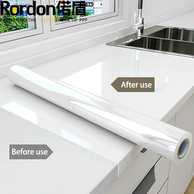 High Gloss Laminate Kitchen Cabinet Wrap Self Adhesive Wallpaper Wall Paper Furniture Sticker Vinyl Marble TPH Film for Sale
