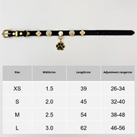 Designer-Hundehalsband aus genietetem Leder, personalisiert, grün, schwarz, rot, aus Rindsleder, mit glitzerndem Pfotenanhänger für Welpen