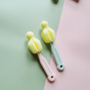 Ensemble de brosses à biberons en éponge, poignée allongée, nettoyage multifonctionnel pour bébés, sucettes, tasse isolée - Product Image 3
