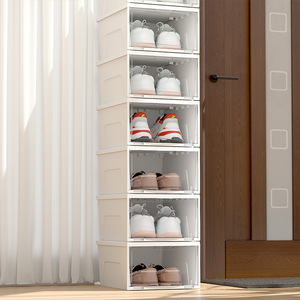 Qingye Zhimu Modern Style PP Plastic Flip-Type <strong>Shoe</strong> Cabinet Storage Box Space-Saving Transparent <strong>Shoe</strong> <strong>Rack</strong> for Large <strong>Small</strong> Sizes - Product Image 2