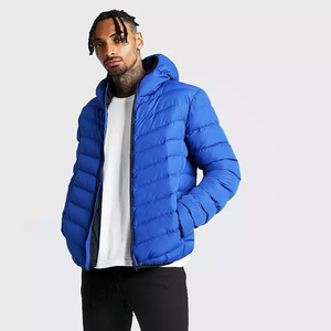 Men's Gray Winter Puffer <b>Jacket</b> Slim Fit <b>Zipper</b> Casual Warm Plus Size Waterproof and Washed Techniques - Product Image 6