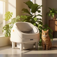 Nouvelle litière électrique intelligente pour chat, sans contact, avec bac intérieur rond, pour plusieurs chats