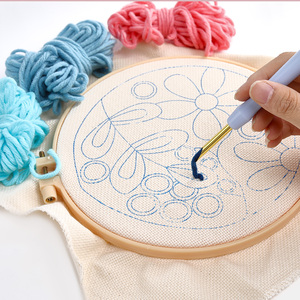 Kits de bordado a mano DIY personalizados, <span class=keywords><strong>punto</strong></span> de <span class=keywords><strong>cruz</strong></span>, trabajo de aguja de ganchillo, flores de tela impresas <span class=keywords><strong>para</strong></span> adultos, decoración interior creativa - Product Image 3