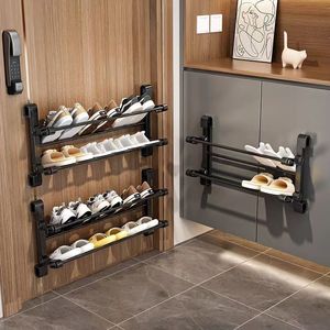 Folding <b>shoe</b> rack, wall-mounted, under-desk <b>storage</b> solution, simple multi-layer <b>shoe</b> rack for home use, ideal for dorm rooms - Product Image 1