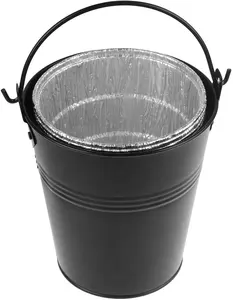 Black Galvanized Drip Grease Bucket with Aluminum Liner