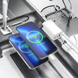 <span class=keywords><strong>Chargeur</strong></span> GaN USB-C 18W PD3.1 OEM 2 ports avec câble rétractable OTP pour téléphone portable, tablette, ordinateur portable, écouteurs, adaptateur mural de voyage FCC CE - Product Image 3