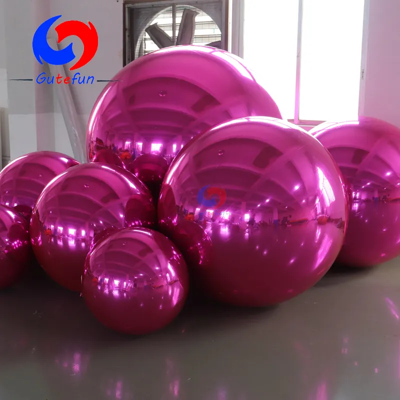 60Cm 90Cm 1M 2M Gigantische Pvc Stuiterballen Glanzende Kleur Opblaasbare Ballen Grote Glanzende Opblaasbare Ballen Roze